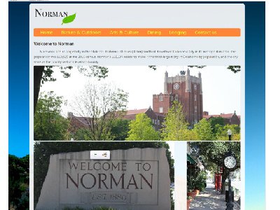 （50元）诺曼城Norman 6页面 外文版 英文 城市旅游介绍主题 简单时尚(1/6)