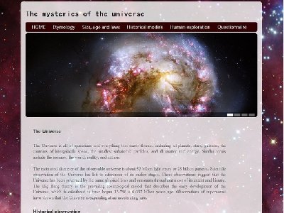 宇宙的奥秘 18页面 The mysteries of the universe 外文版英文版 带背景音乐 图片轮播特效