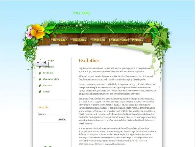 狗狗宠物网 17页面 宠物狗主题 外语英文版本 带背景音乐带表单 简单小清新可爱活泼（70元）