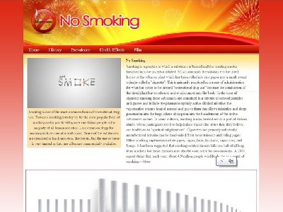 No Smoking 5页面 禁烟宣传网页 留学生定制 外语英文版 带本地视频（40元）