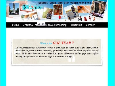 GAP YEAR 学生网页 英文版本8页面学生水平代码简单简陋（60元）