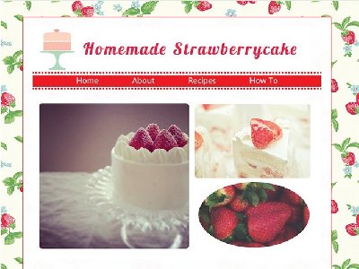 Homemade strawberry cake国产草莓蛋糕英文版本4页面带PSD带轮播特效（30元）