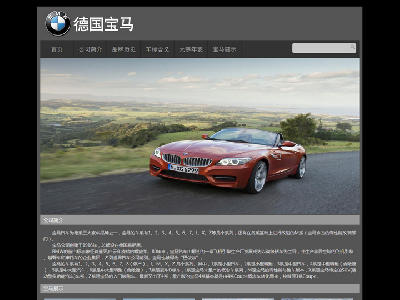 宝马轿车 10页面 德国企业高端汽车品牌网站 带背景音乐 技术简单 设计大气（70元）