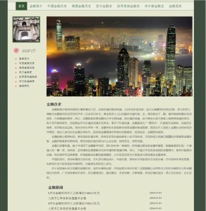 70元 金融历史文化网 金融历史介绍主题10页面 版本B 布局简单时尚