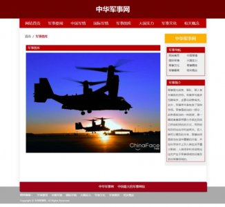 中华军事网 10页面(70元) 9页面(70元) 6页面(50元) 军事新闻门户网站 带设计说明(论文)带JS轮播特效带