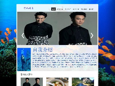 最新个人网页带留言板带下拉菜单7页面带轮播特效放大特效50元